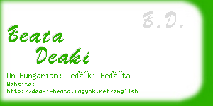 beata deaki business card